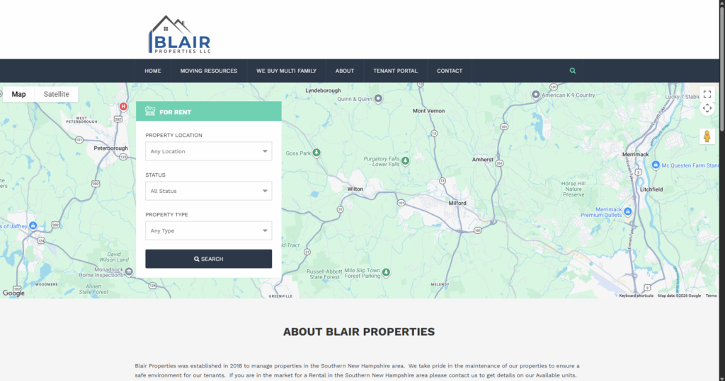 Blair Properties LLC website screenshot